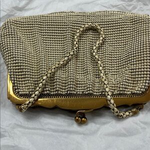 1930-1940’s (Art Deco?) Whiting and Davies Cream Mesh Handbag